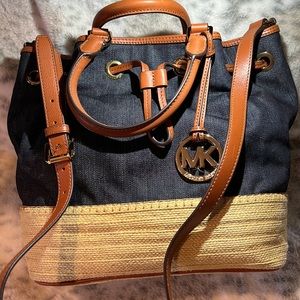 Michael Kors cute new denim and leather purse